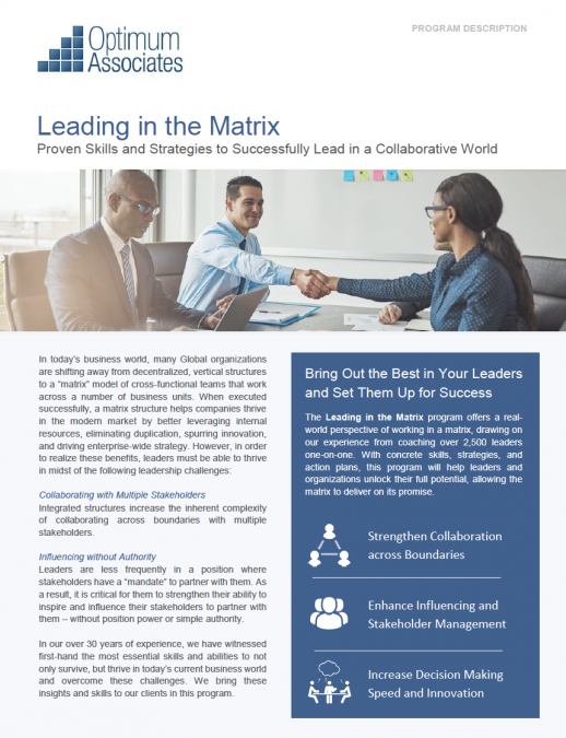 Leading in the Matrix - Optimum Associates